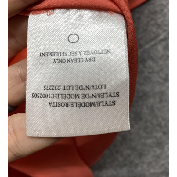 Theory Rosita Shirt Womens Small? Coral 100% Silk Long Sleeve Button Front - Picture 7 of 10